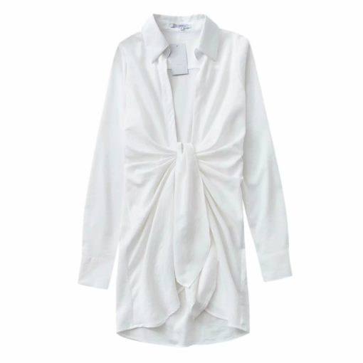 Deep V Neck Beach Boho Mini Dress Elegant Bandage Ruched - Image 5
