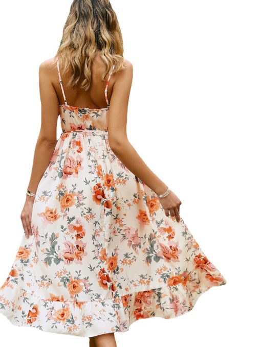 Spring And Summer Suspenders Bohemian Style Lace Up Dress - Image 5