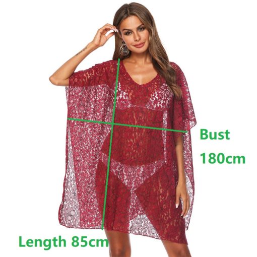 Elegant Lace See-Through Beach Cover-Up Dress - Image 5