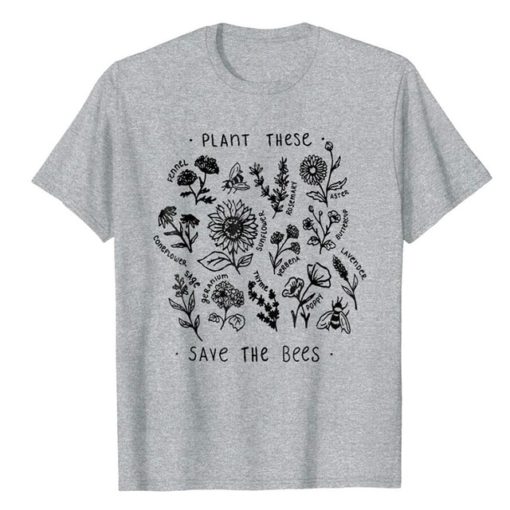 Plant These Save The Bees T-shirt Cotton Wildflower - Image 7