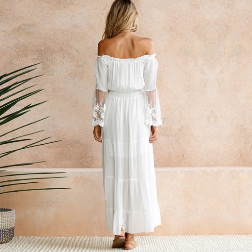 Summer Boho Off Shoulder Long Beach Dress - Image 2