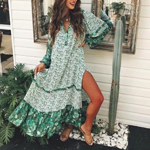 Retro Bohemian Maxi Dress - Image 2