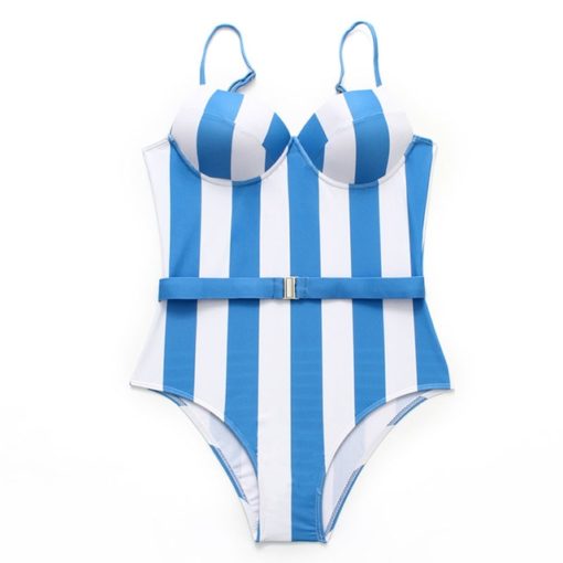 Sexy One Piece Swimsuit Striped - Image 9