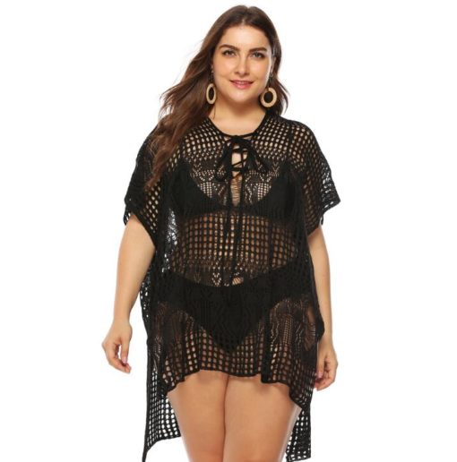 Plus Size Crochet Beach Dress - Image 2