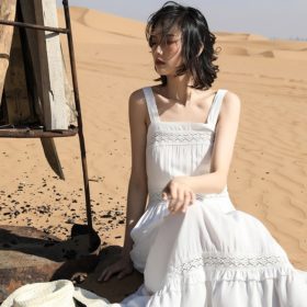 Cotton Boho A-Line Maxi Dress - Bohemian Beach Boutique