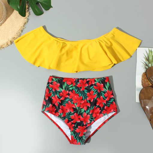 Floral Ruffled Hem Bikini - Image 16