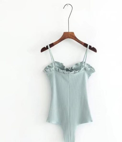 Ruffles Ribbed Knitted Bodysuit Romper / Jumpsuit - Image 5