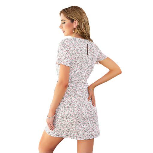 Bohemian Floral A-Line Mini Dress - Image 5