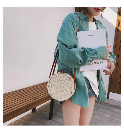Bohemia Round Rattan Handbag - Image 8