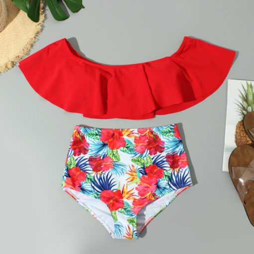 Floral Ruffled Hem Bikini - Image 15