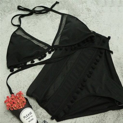 Plavky Halter Retro High Waist Bikini - Image 4