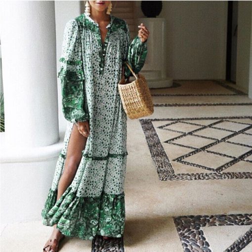 Retro Bohemian Maxi Dress - Image 4