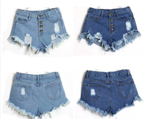 High Waist Shorts Slim Fit Jeans Shorts - Image 3