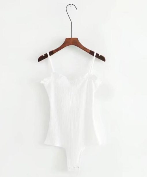Ruffles Ribbed Knitted Bodysuit Romper / Jumpsuit - Image 4