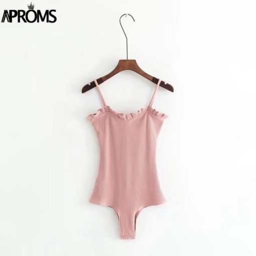 Ruffles Ribbed Knitted Bodysuit Romper / Jumpsuit - Image 9