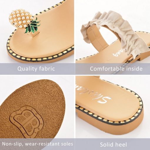 Pearl Flat Toe Bohemian Casual Sandals - Image 4