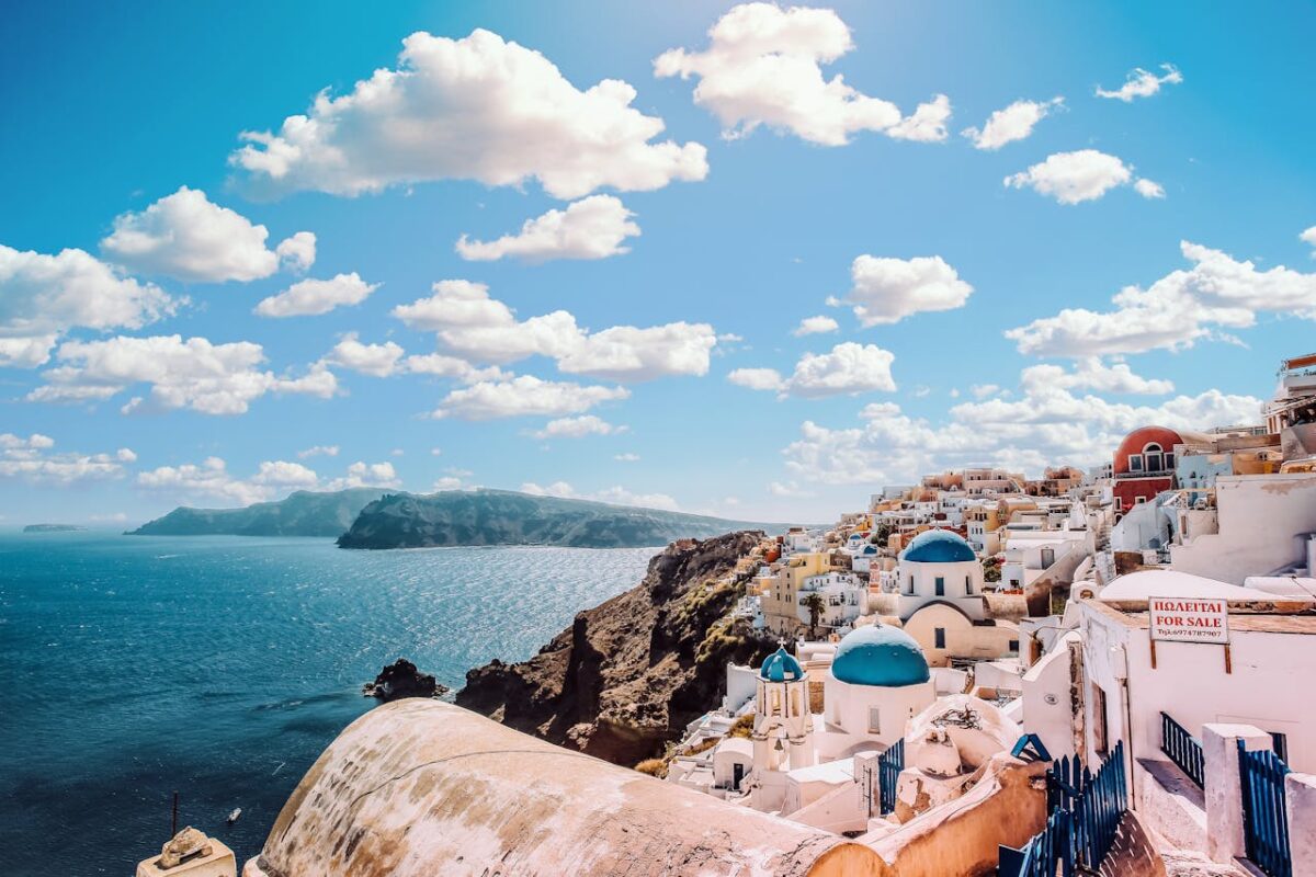 Santorini Greece on a Sunny Day